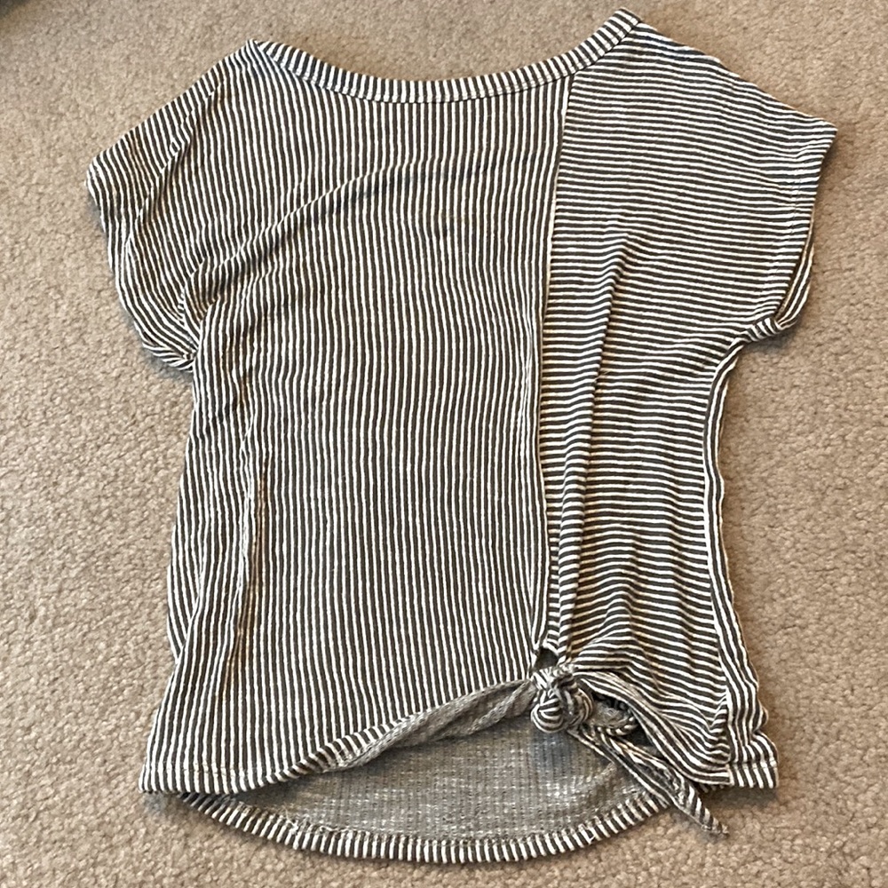 Caution to the Wind Green/White Stripe Shirt with Tie, GREAT condition